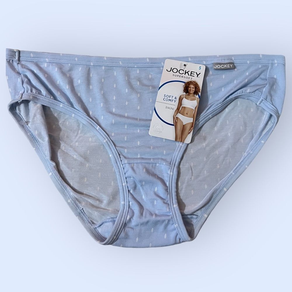 Jockey Light Blue Dot Bikini Panty Sz 5